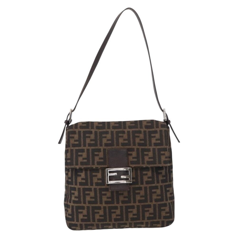 Fendi Zucca Mamma Baguette Shoulder Bag Black